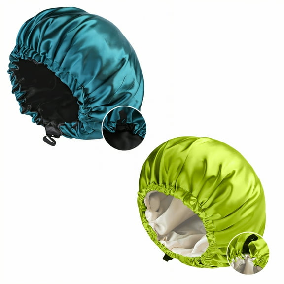 TELOLY 2Pcs Silk Bonnet for Sleeping,Thin and Space-Saving Hair Bonnet for Sleeping,Wakes Up with Softer Hair Satin Bonnet,Multicolor17,OneSize