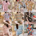 thumbnail image 2 of Pijamas de mujer de verano de manga corta finos y dulces para niñas, traje de estudiante, ropa de casa de verano de talla grande linda, 2 of 6