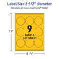 thumbnail image 6 of Avery Printable Round Labels, Bright Yellow, 2.5" Diameter, 360ct, 6 of 11