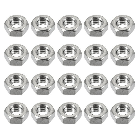 Unique Bargains 3/16"-24 Hex Nuts 304 Stainless Steel Fastener for Screw Bolt 20 Pack