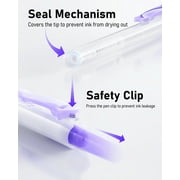 Four Candies 14Pack Pastel Gel Ink Pen Set,Cute Retractable 0.5mm Fine Point Pen,11 Pack Black Ink and 1 Pc Purple Ink Pens with 2Pcs Highlighter for Office, Mothers Day Gifts(Purple)