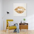 thumbnail image 2 of Wynwood Studio Canvas Solid Kiss Square - CUSTOM Fashion and Glam Lips Wall Art Canvas Print Gold Metallic Gold 30x30, 2 of 3