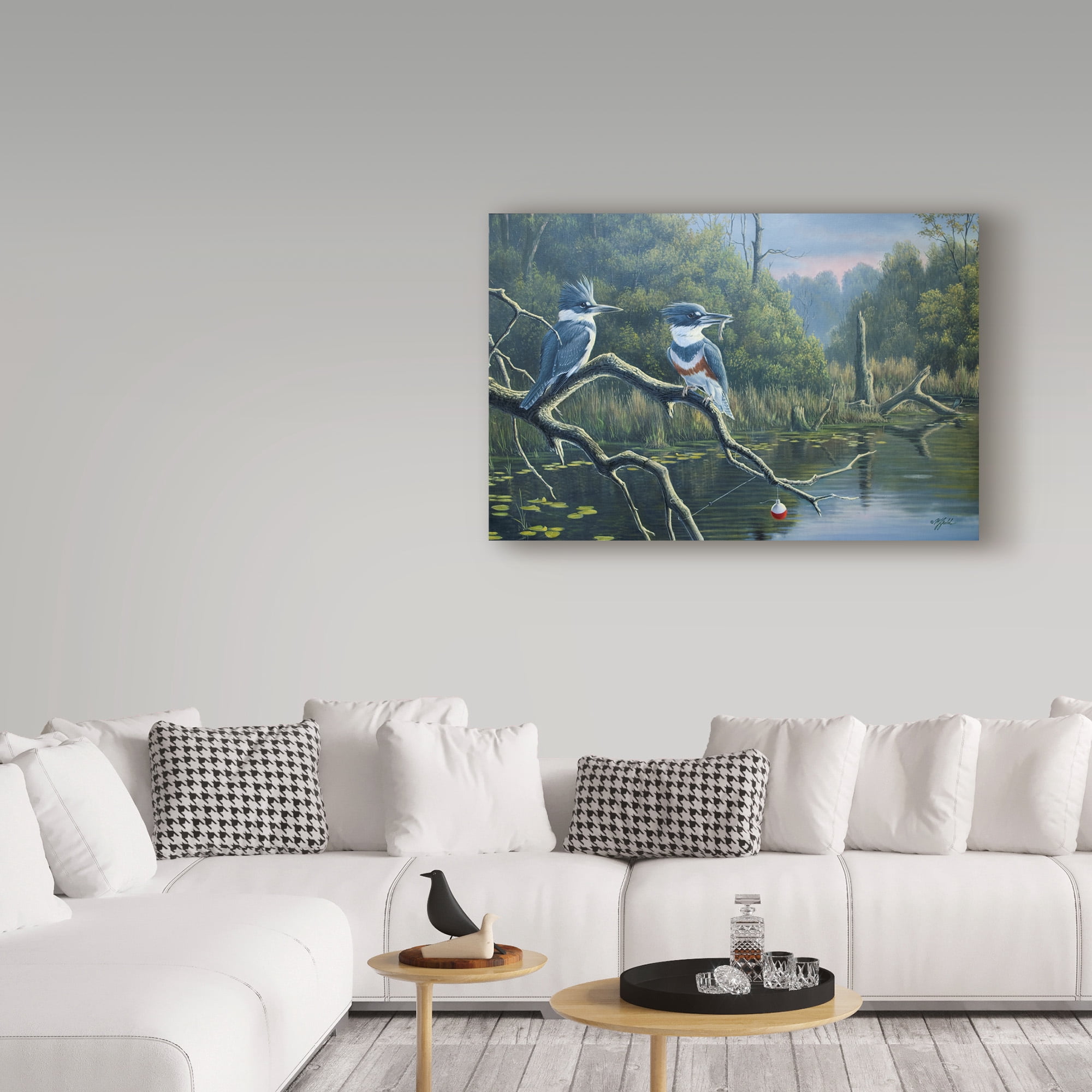 Trademark Fine Art 'Luck Belted Kingfishers' Canvas Art by Wilhelm Goebel