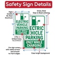 thumbnail image 3 of Metal Sign - Electric Vehicle Parking While Charging - Tesla Electric Car EV Parking Only Sign -Use Indoor/Outdoor - Compliance Road Sign, Parking Restriction, Reminder and Notice (8x12), 3 of 9