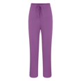 thumbnail image 3 of IDALL Pajama Pants Pants for Women Solid Color Drawstring Casual Home Pants Womens Pajama Pants Womens Pants Purple 2XL, 3 of 4