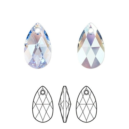 

1 PC-Drop Crystal Passions light sapphire shimmer 16x9mm faceted pear pendant (6106). Sold per pkg of 2.