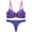 Blue, variant on Vividxx Bras For Women Sexy Thin Cup Lace Colorblock Bra Set Shaped Push Up Underwear Set Breathable