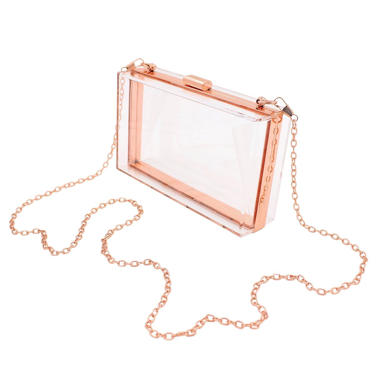 Premium Acrylic Clear Box Shape Evening Bag Prom Clutches Women Ladies Handbag 