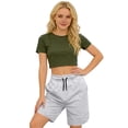 thumbnail image 6 of WULMLEO Women's Drawstring Hiking Shorts 8" Quick Dry Lightweight Athletic Shorts with Pockets Outdoor Golf Active Cloth Light Gray L, 6 of 6