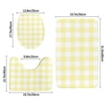 thumbnail image 2 of Bathroom Rugs Sets 3 Piece - Lemon Yellow Checkboard A Absorbent Non Slip Bath Mats, U-Shape Toilet Lid Cover, Contour Mat, Soft Washable Shower Mats Bath Rug Mat for Bathroom Tub Toilet, 2 of 7