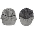 thumbnail image 2 of Dyfzdhu Woolen Cap Men Plus Velvet Hat Riding Warm Hood Knit Bib Suit Gray, 2 of 6