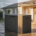 thumbnail image 2 of Decksplore 50 Gallon Resin Deck Box, Waterproof Lockable Outdoor Storage Box for Backyard Patio Garage, Black, 2 of 9