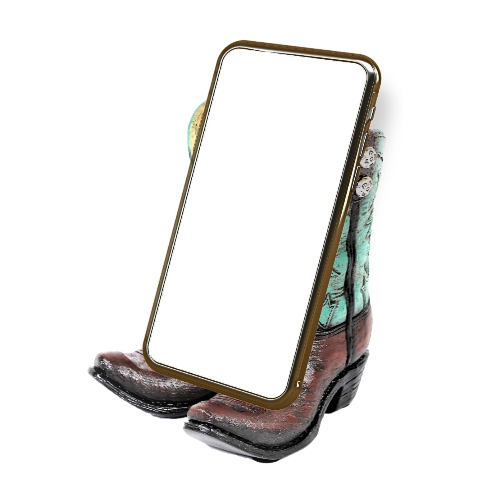 Cell Phone Stand in rustic western style cowboy boots - phone dock, holder