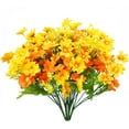 thumbnail image 4 of Uieke Artificial Fake Flowers, 6 Bundles Daisy Mums Flowers Outdoor UV Resistant No Fade Greenery Shrubs Plants Indoor Outside Hanging Planter Home Wedding DIY Garden Porch Décor (Orange Yellow), 4 of 10