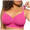 thumbnail image 5 of MKLEKYYFront Closure Bra Large Size Non Steel Ring Thin Cup Three Button Underwear Gathered Side Closure Comfortable Breathable Non Bra, 5 of 5