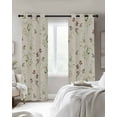 thumbnail image 3 of Flower Leaves, Blackout Curtains 45 Inches Long for Bedroom, Farmhouse Country Flower Bud Watercolor Thermal Insulated Room Darkening Black Out Window Curtain Panels Grommet Drapes for Living Room, 3 of 8