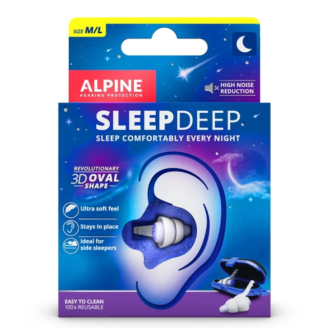 Tapones para dormir Alpine SleepDeep Soft, 1 par, reutilizables