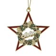 thumbnail image 1 of CheMart Star Believe Wreath Ornament, Gold/Brown, 1 of 3