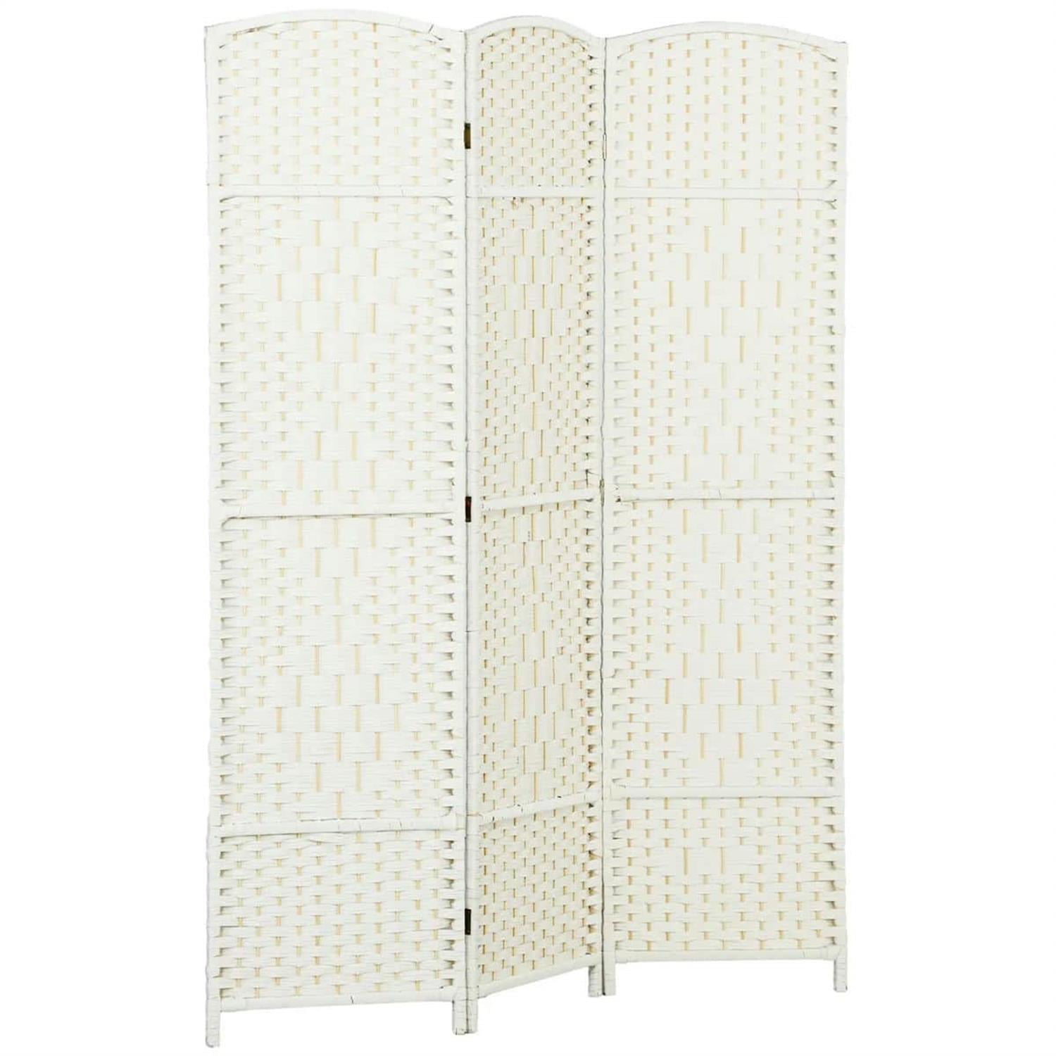 Demi Bonn 3-Panel 6' Tall Freestanding Privacy Screen for Home Office Divider, Space-Saving Partition, White