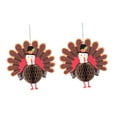 thumbnail image 4 of WHAMVOX 2pcs Coffee Turkey Honeycomb Ball Party Decoration Reusable Plastic Paper Decor for Thanksgiving, 4 of 8