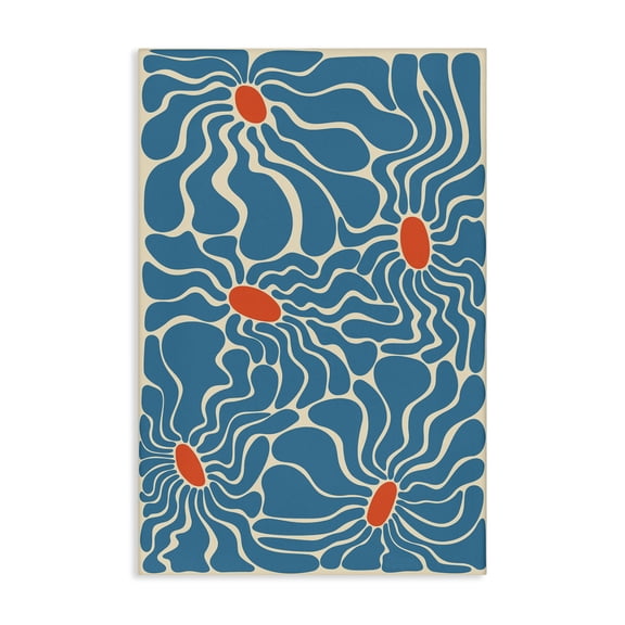 Stupell Industries Groovy Fluid Flowers Botanical & Floral Painting Gallery Wrapped Canvas Art Print Wall Art, 16 x 24
