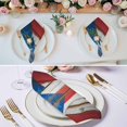 thumbnail image 2 of Cloth Napkins Set of 4 - 20x20 Inches, USA Flag Washable Reusable Table Napkins, Farmhouse Vintage Star Blue Red Wooden Grain Soft & Absortbent Dining Napkin for Party Wedding Hotel Restaurant, 2 of 8