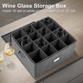 thumbnail image 2 of Stemware Storage Cases 2 Pack, Wine Glass Storage Box with Dividers, Holds 16 Glasses, Hard Top and Stackable (Grey), 2 of 6