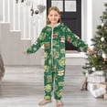 thumbnail image 6 of Vivid Christmas Green Gifts One Piece Pajamas Soft Jumpsuit Cozy Sleep and Play Romper Zipper and Pockets 5-6T, 6 of 8