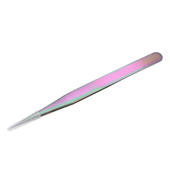 Uxcell Non-magnetic Straight Tip Tweezer Anti-static Precision Multifunctional Rainbow
