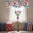thumbnail image 4 of Independence Day Tie Up Valances Curtain, Adjustable Kitchen U. S. Flag Themed Love Heart Five-Pointed Stars Retro Valances for Windows Rod Pocket Short Curtains Set for Bedroom/Bathroom, 60"x18", 4 of 9