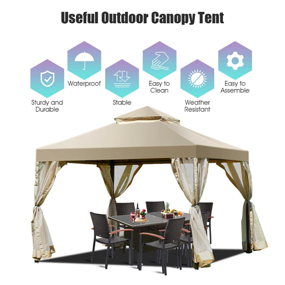 Aimee Lii Outdoor 2-Tier 10 Feet x 10 Feet Screw-free Structure Shelter Gazebo Canopy, Outdoor Canopy Aimee Lii Outdoor 2-Tier 10 Feet x 10 Feet Screw-free Structure Shelter Gazebo Canopy, Outdoor Canopy