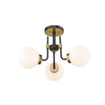 thumbnail image 5 of Z-Lite Parsons 3 Light Opal Glass Steel Semi Flush Mount in Black and Olde Brass, 5 of 7