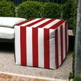 thumbnail image 2 of HomeRoots 475551 17 x 17 x 1 in. Red & White Cube Striped Indoor & Outdoor Pouf Cover, 2 of 3