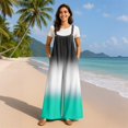 thumbnail image 4 of Women's Summer Ombre Gradient Jumpsuit, Casual Wide Leg Bib Overalls with Pockets, Loose Fit Sleeveless Boho Rompers Long Pants, 4 of 7