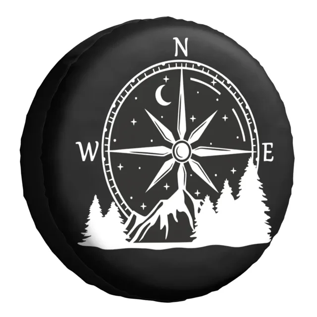 Boussole de Montagne Housse de Pneu de Rechange pour SUV Remorque Navigation 14 Pouces 15 Pouces 16 Pouces 17"h