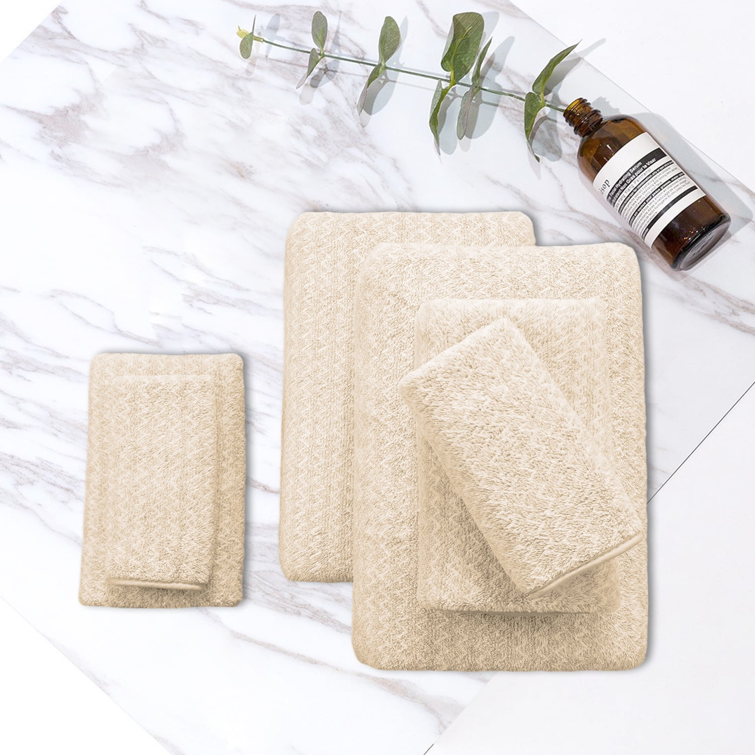 Kebury 4 Pack Bath Towels Extra large, 35"x70" Bath Sheets Towels Set For Adults, Oversize Bathroom Towel Ultra Soft Microfiber Quick Dry Highly Absorbent Shower Towel Spa Hotel Use (Beige)