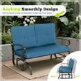 thumbnail image 6 of SOLAURA 2-Person Outdoor Swing Glider Chair Bench Loveseat Cushioned Sofa,Blue, 6 of 8