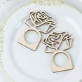 thumbnail image 6 of Efavormart 10 Pack | 4" Natural Wood Laser Cut Rose Design Boho Napkin Rings, Rustic Farmhouse Napkin Holders, 6 of 11