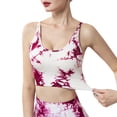 thumbnail image 1 of Sujetador deportivo para mujer con estampado tie-dye, almohadillas extraíbles que absorben la humedad, para yoga y correr, 1 of 8