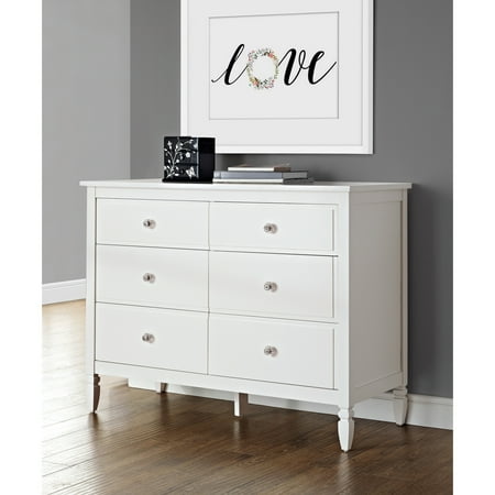 Avenue Greene Rosalyn White Six Drawer Dresser Walmart Com