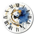 thumbnail image 2 of Designart "Abstract Circle Texture in Dark Blue & Gold V III" Modern Geometric Oversized Wall Clock, 2 of 5
