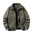 thumbnail image 4 of Mifsaly Mens Warm Bomber Jackets Sherpa Lined Zip Up Utility Jacket Winter Daily Going Out Street Western Style Casual Outfits with Pockets, 4 of 9
