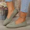 thumbnail image 2 of KIJBLAE Women's Plus Size Mesh Upper Low Cut Flats, Trendy Breathable Slip On Comfortable Casual Shoes for Spring Summer Green 44, 2 of 9