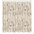 thumbnail image 3 of Ambesonne Contemporary Shower Curtain, Scribble Spirals, 69"Wx84"L, Beige and Brown, 3 of 3