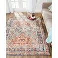 thumbnail image 4 of Jani  Calo Distressed Red Jute-blend Rug 6' Round Oriental, Medallion, Geometric 6' Square Entryway, Living Room, Dining Room Round Braided, 4 of 5