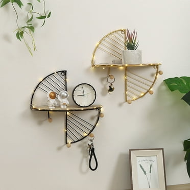 CTIRCHIU Creative Storage Rack Golden Iron Wood 1Pcs For Living Rooms Home Decor