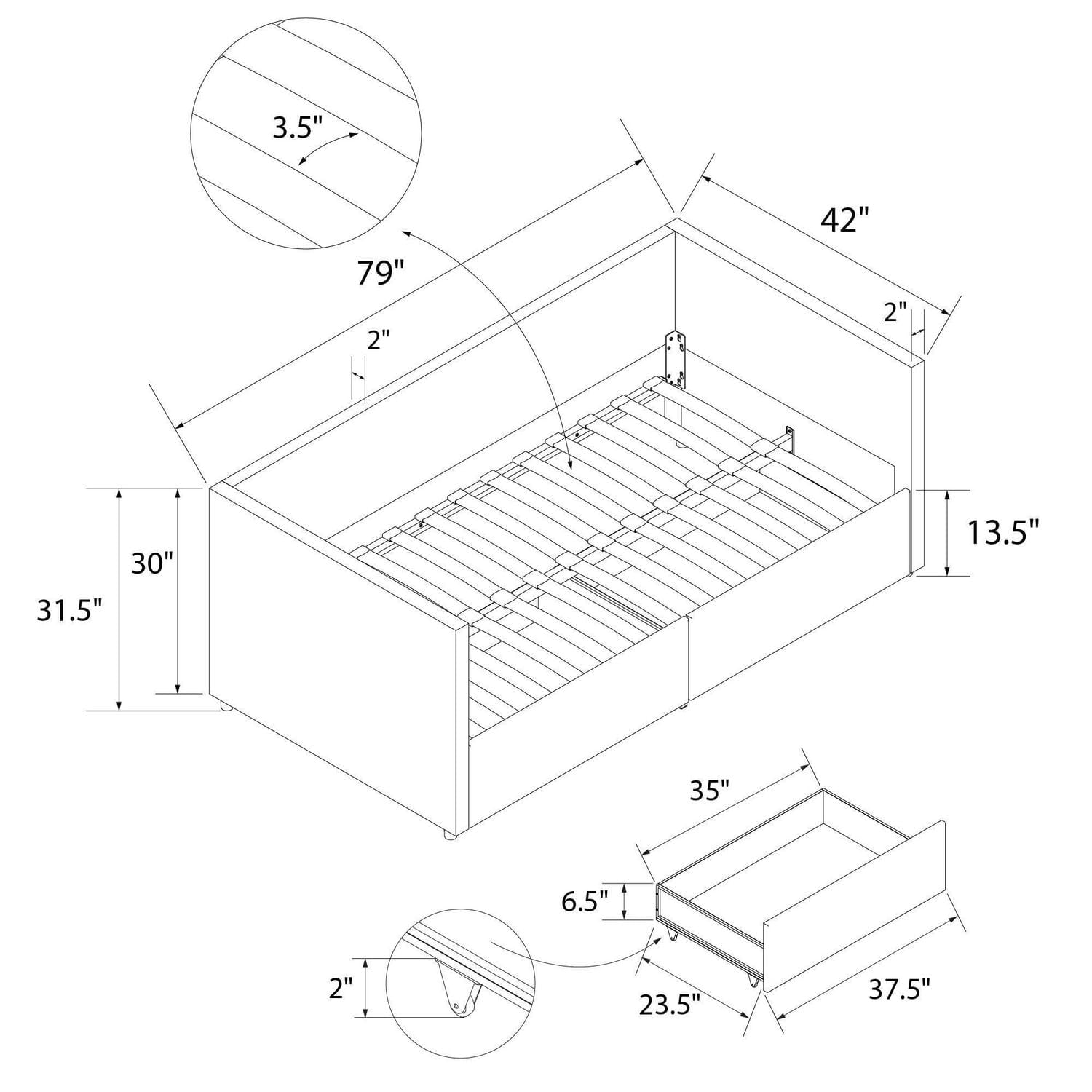 Lit de jour Urban avec espace de rangement