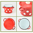 thumbnail image 6 of Novomoskovsjka Posuda Red White Polka Dot Cylindrical Enamel Pot with Lid Set of 2 pcs 2.1 Qt (2 L)/4.8 Qt (4.5 L) Enameled Steel Stockpots Cooking Pot Induction Pot Kitchen Pot Stock Pot Soup Pot, 6 of 6