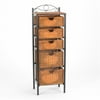 Southern Enterprises Iron and Wicker Five-Drawer Unit