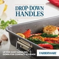 thumbnail image 6 of Farberware Bakeware Roasting Pan with Removable Flat Rack - 10.5x15 Inches, Dishwasher Safe, Oven-Safe to 450°F, Non-Stick Finish, Gray, 6 of 12